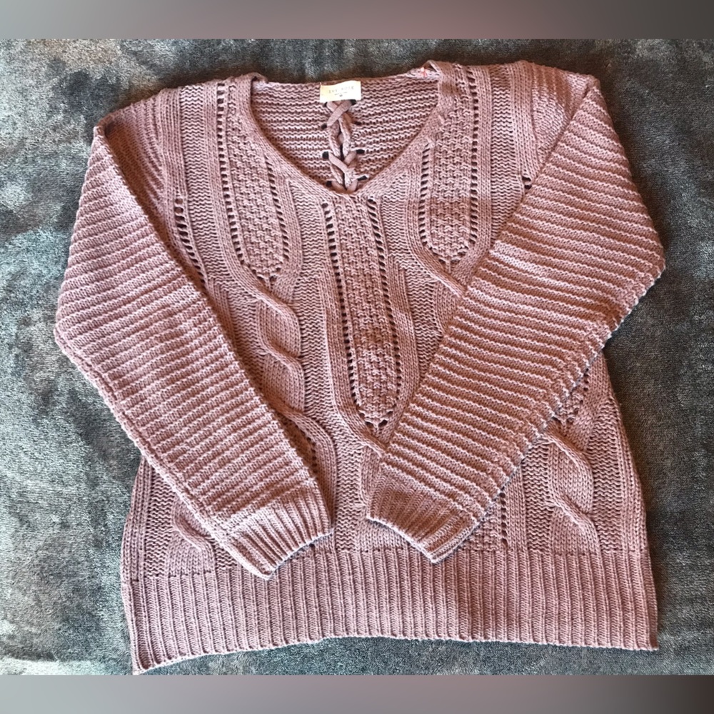 Lavender Cable Knit Sweater